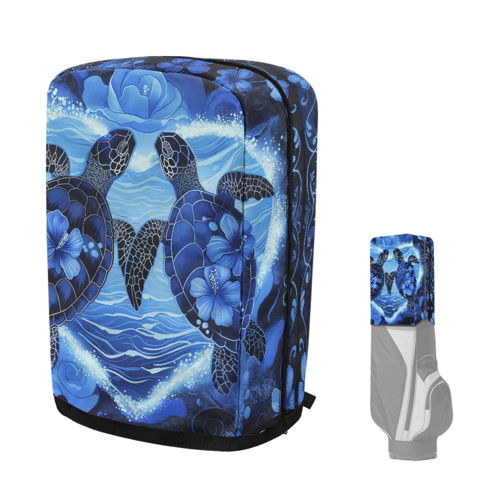 Turtle Computer Dust Cover Yuyamidu Boho Sea Turtle Golf Bag Rain Hood Cover Blue Hibiscus Golf ...
