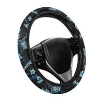 Yuyamidu Boho Steering Wheel Cover for Women Floral Steering Wheel Protector for Sedan Palm Leaves Auto Steering Wheel Accessories Soft Flannel Steering Cover