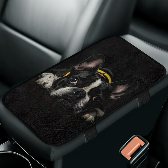 Yuyamidu Boston Terrier Car Arm Rest Cover Pad Comfortable Auto Center Console Armrest Cover for Cars SUVs Trucks Universal Car Armrest Cushion Pad Accessories