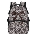 thumbnail image 1 of Yuyamidu Bow Backpack for Teens 14-16, Leopard Print Kids Bookbag for Girls Portable Middle School Shoulder Bag with Compartments, 1 of 7