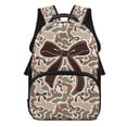 thumbnail image 1 of Yuyamidu Bow Camo Kids Backpack for Girls 4-8, Cute School Backpack with 2 Side Mesh Pouches, Middle & Primary School Bookbag, 1 of 7