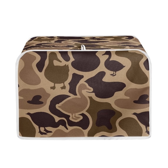 Yuyamidu Brown Camo Duck 4 Slice Toaster Cover Stain Resistant Wide Slot Bread Maker Dust Cover Anti-Scratch Kitchen Small Appliance Protective Cover for Countertop Home Decor