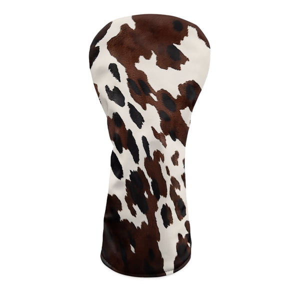 Yuyamidu Brown Cow Print Golf Club Cover Fit Well for Driver or Fairway Wood Golf Club, Cute Golf Headcover Stylish Protection for Your Clubs for Women Men