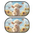 thumbnail image 1 of Yuyamidu Butterfly Car Back Window Sun Shade 2 Pack Highland Cow Car Side Window Sunshades Sunflower Sun Shield Car Accessories Cute Side Window Sun Shade for Baby, 1 of 7