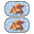 thumbnail image 1 of Yuyamidu Butterfly Car Window Shades Highland Cow Back Window Sun Shades for SUV, Trucks, Sedans Blue Car Side Window Shade 2 Pcs Sun Shade Blocker UV Rays Protection, 1 of 7