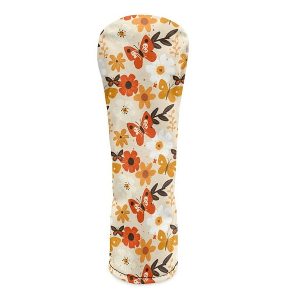 Yuyamidu Butterfly Golf Club Head Covers for Driver Fairway Woods Hybrids, Fall Floral Golf Head Covers Waterproof Golf Club Cover Accessory for Women