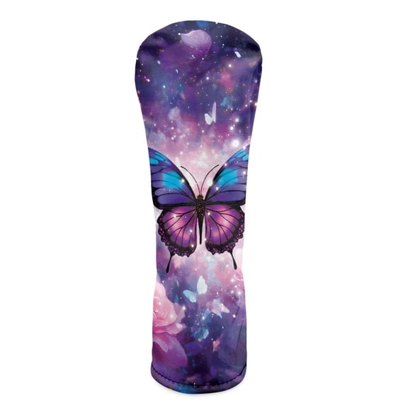 Yuyamidu Butterfly Golf Club Head Covers PU Leather Golf Head Covers Driver Covers Pink Rose Golf Headcover Fariway Wood Headcover Hybrid Covers