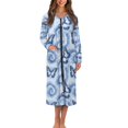thumbnail image 1 of Yuyamidu Butterfly Long Bath Robe for Women Blue Tie Dye Spa Bathrobes for Girls Party Ladies Zipper Nightgowns Soft Pajamas Sleepwear Mid-Length Night Robe Size 2XL, 1 of 7