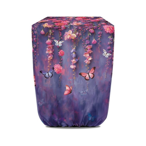 Yuyamidu Butterfly RV Electric Tongue Jack Cover Waterproof Polyester Jack Head Protective Cover Flower Camper Jack Protector Purple RV Accessories, Rain and Sun Protection