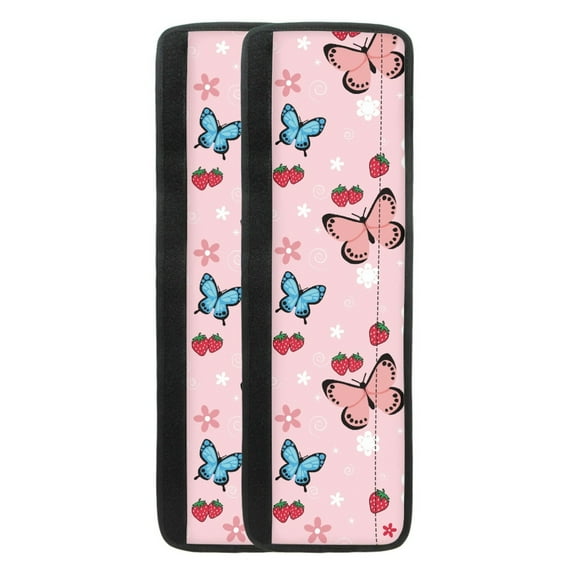 Yuyamidu Butterfly Refrigerator Door Handle Cover Strawberry Oven Microwave Handle Protective Cover 4pcs Kitchen Appliance Protective Gloves for Dishwashers Cabinets, Pink