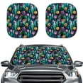 thumbnail image 1 of Yuyamidu Cactus Car Windshield Sun Shade for Auto Truck SUV Flower Car Windshield Cover Decorative Accessories 2 Pack Universal Car Window Shades, 1 of 5