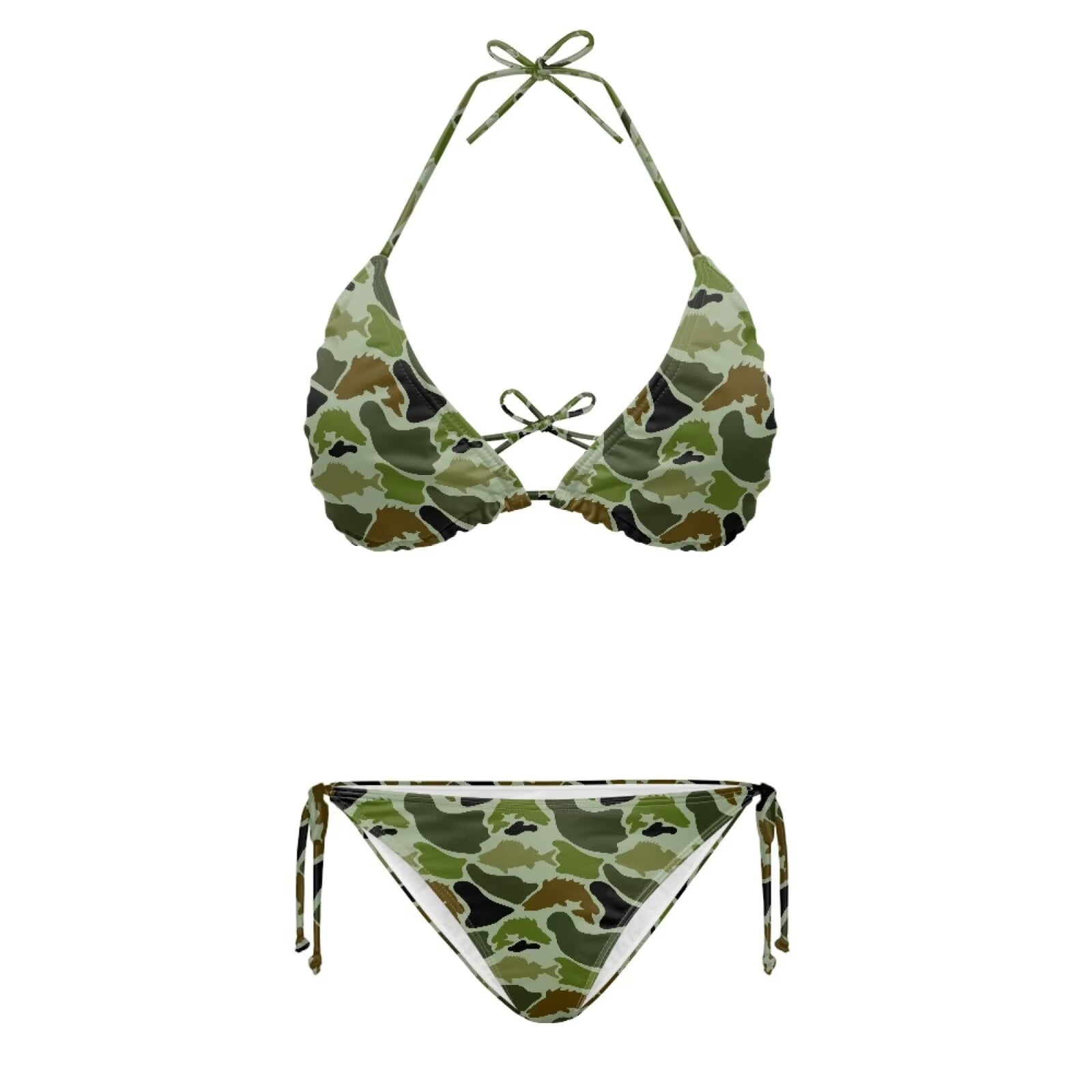 Yuyamidu Camo Fishing Women Halter Bikini Set