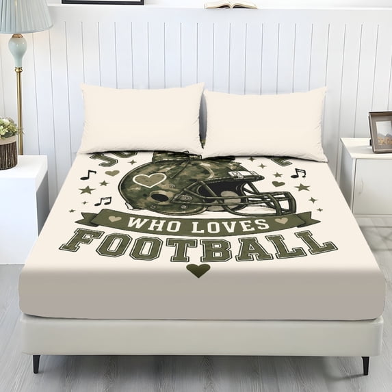 Yuyamidu Camo Football Bed Sheet Set, Soft Breathable Bedding Fitted ...