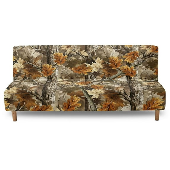 Yuyamidu Camo Futon Cover Armless Sofa Covers Hunting Armless Futon Bed Cover with Elastic Edge Easy to Install Rv Jackknife Sofa Covers Gift for Friends