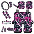 thumbnail image 1 of Yuyamidu Camo Hunting Car Seat Covers with Steering Wheel Cover Seat Belt Covers Pink Wood Cup Coasters Car Sun Shade Key Chain Rearview Mirror Cover Handbrake Cover Set 16 PCS Auto Accessories, 1 of 7
