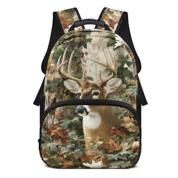 Yuyamidu Camo Hunting Deer School Backpack for Kids Boys Girls 10-12 Years Old Secondary School Bag with Two Side Pockets