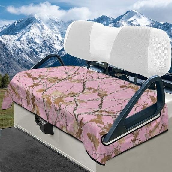 Yuyamidu Camo Hunting Golf Cart Seat Covers Pink Wood Golf Cart Seat Towel Blanket Flannel Club Car Seat Covers for Women
