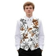 thumbnail image 1 of Yuyamidu Camo Hunting Men's Suit Vest Slim Fit Business Formal V-neck Waistcoat Size M Wood Casual Dress for Wedding Party Tuxedo, 1 of 7
