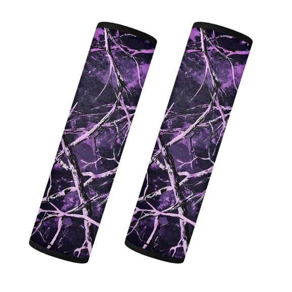 Yuyamidu Camo Hunting Purple Wood Car Seat Belt Cover Pad Flannel Car Seatbelt Cushion Covers for Trucks SUVs Sedans Accessories 2 Pack Soft Seat Belt Protector