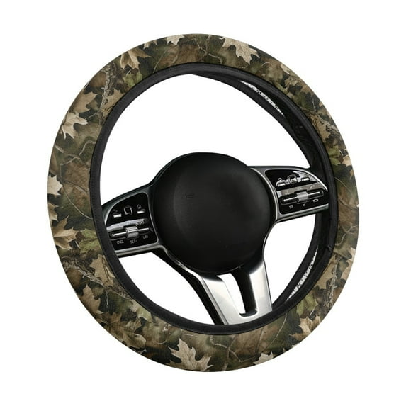 Yuyamidu Camo Hunting Steering Wheel Cover Car Accessories Men Winter Auto Steering Wheel Protecor Wood Steering Wheel Case Flannel Car Steering Wrap