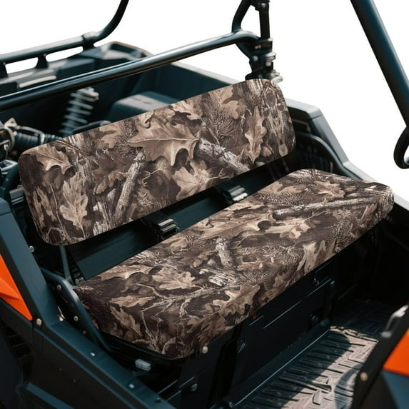 Yuyamidu Camo Hunting UTV Seat Covers Brown Wood Scratch-Proof Cover Front Bench Seat Cover with Backrest Cover Replacement Fit for Mule 3000 3010 3020 4000 4010