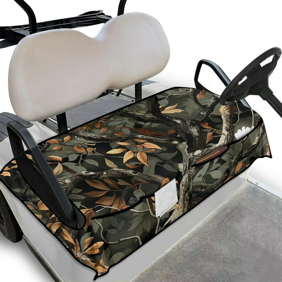 Yuyamidu Camo Hunting Wood Golf Cart Seat Covers Universal Club Car Seat Towel Blanket Fit for More 2 Person Seats Golf Carts Accessories