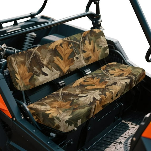 Yuyamidu Camo Hunting Wood UTV Seat Cover Soft Anti-Scratch Mule Bench Seat Cover UTV Seat Accessories Full Protection Compatible with Kawasaki Mule 3000 3010 3020