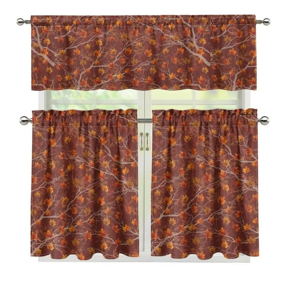 Yuyamidu Camo Kitchen Curtains and Valances 3 Panel Set Hunting Bathroom Window Curtain with Rod Pocket Easy to Install Contemporary Trendy Valances Gift for Housewarming