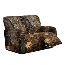 Yuyamidu Camo Loveseat Recliner Covers 2 Seater Hunting Reindeer Reclining Sofa Covers with Elastic Edge Easy to Install Furniture Protector Covers for Pet