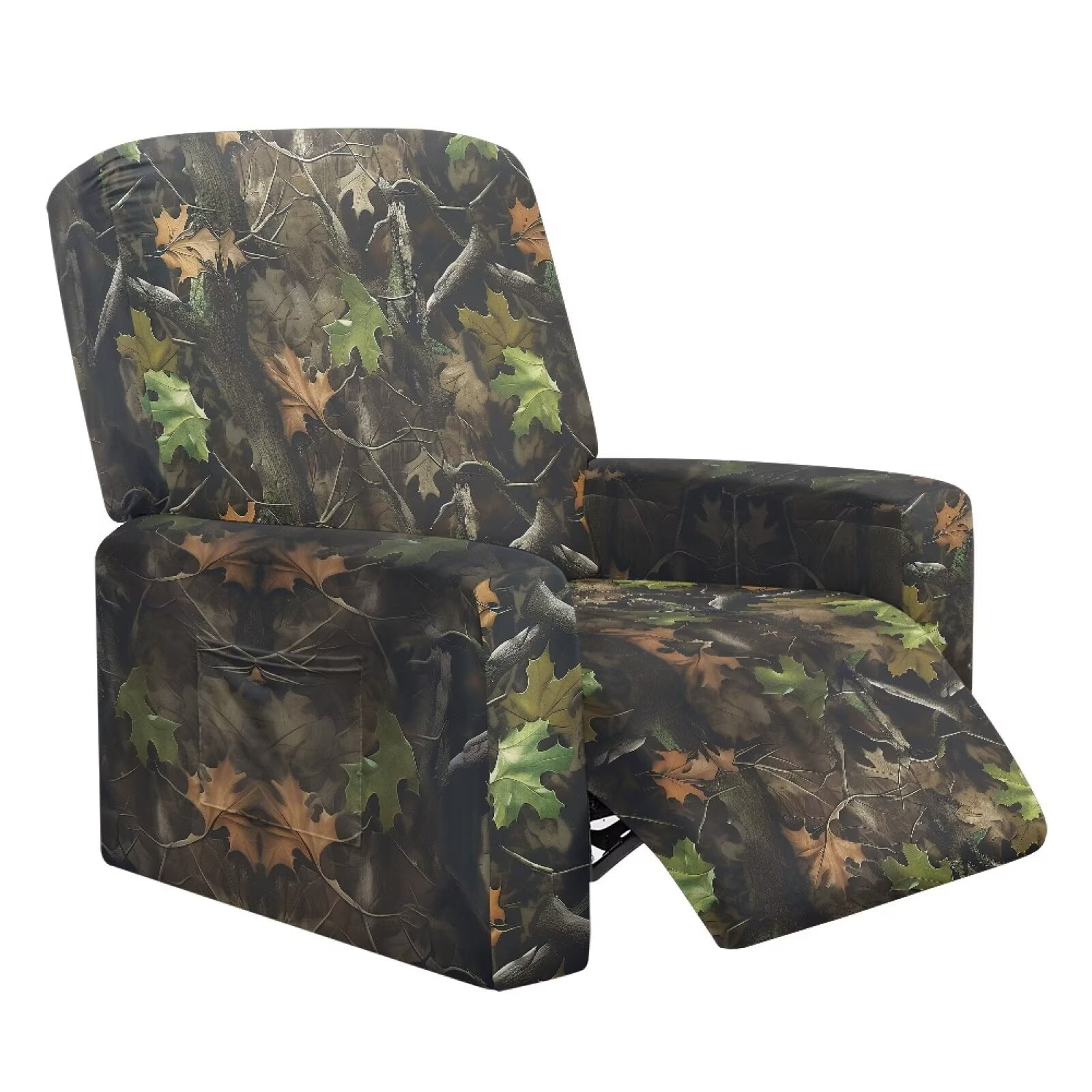 Yuyamidu Camo Recliner Covers That Stay in Place Hunting Branch Recliner Sofa Slipcovers with Pocket Comfortable Lazy Boy Chair Cover for Pet Gift for Friends