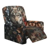 Yuyamidu Camo Reclining Chair Covers 4 Pieces Hunting Wolf Recliner Sofa Slipcovers with Pocket Easy to Install Recliner Couch Covers for Living Room Soft Furniture Protector