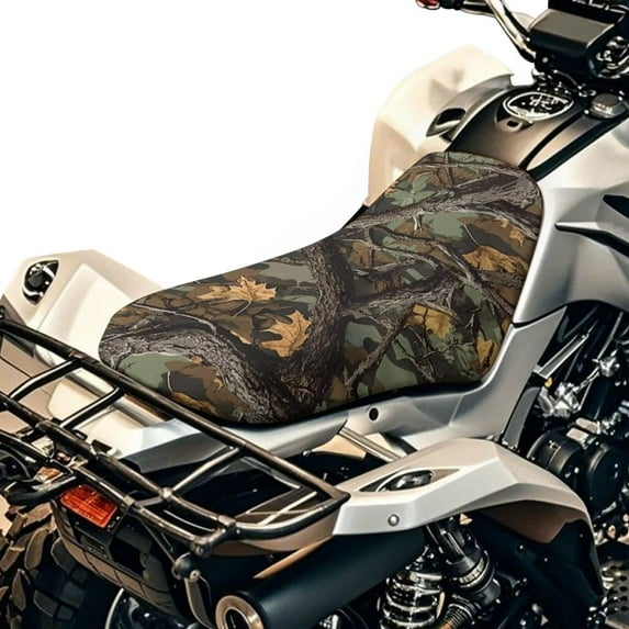 Yuyamidu Camouflage Hunting ATV Seat Cover Protector Four-Wheeler Seat Wraps Non-Slip Waterproof Compatible with Polaris Sportsman Polaris Scrambler Honda Rancher