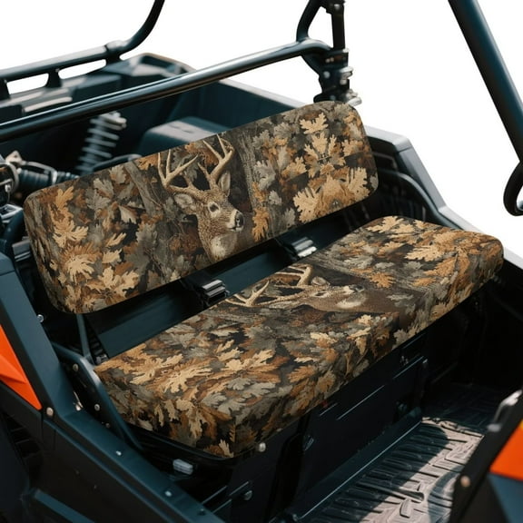 Yuyamidu Camouflage Hunting Deer UTV Mule Seat Cover Stretch Polyester Fabric Cover for Kawasaki Mule 2009-2024 4000 4010/2001-2018 3000 3010