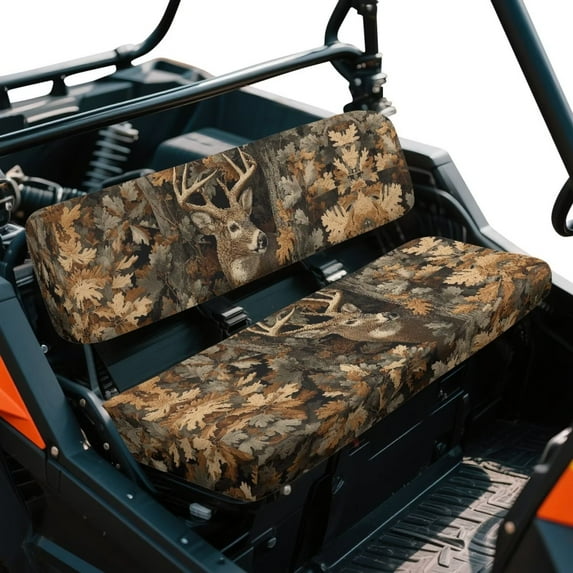 Yuyamidu Camouflage Hunting Deer UTV Mule Seat Cover Stretch Polyester Fabric Cover for Kawasaki Mule 2009-2024 4000 4010/2001-2018 3000 3010