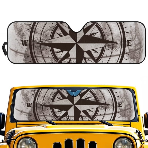 Yuyamidu Camping Front Window Sunshade, Foldable Windshield Sun Shade for Wrangler Rubicon Sahara TJ JK JKU 2 & 4 Door