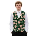 thumbnail image 1 of Yuyamidu Candy Men's V-Neck Suit Vests Size S Christmas Formal Slim Fit Business Dress Vest Waistcoat with 3 Pockets for Suit or Tuxedo, 1 of 7