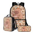 thumbnail image 1 of Yuyamidu Capybara Girls Backpack Set 3 in 1, 17 Inch School Backpack with Lunch Bag and Pencil Case, Large Capacity Bookbag for Elementary Middle School Girls, 1 of 7