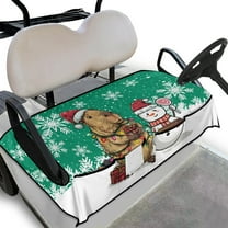 Yuyamidu Capybara Golf Cart Seat Covers with Front Pockets, Cute Snowman Golf Cart Seat Towel Blanket for Club Car Accessories for 2 Passenger, Green Christmas Decor
