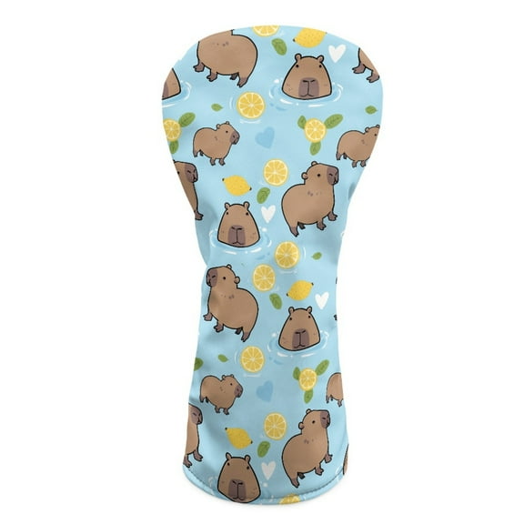 Yuyamidu Capybara Golf Club Covers Driver Headcover Hybrid Headcover Fairway Wood Head Covers Lemon Golf Headcovers PU Leather Golf Headcovers for Golf Clubs Women Golfer, Blue