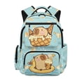 thumbnail image 1 of Yuyamidu Capybara Ice Cream Backpack for Girls 6-8 Cute Aesthetic 17 Inch Lightweight Large Capacity Bookbag with Padded Shoulder Straps for Elementary 1st-3rd Grade Back to School Gifts, 1 of 8