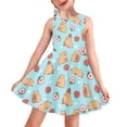 thumbnail image 1 of Yuyamidu Capybara Tank Sundress Strawberry Round Neck Skater Dress for Girls 15-16Y Summer/Spring Teens Sleeveless Princess Dresses Casual Midi Dress, Blue, 1 of 6