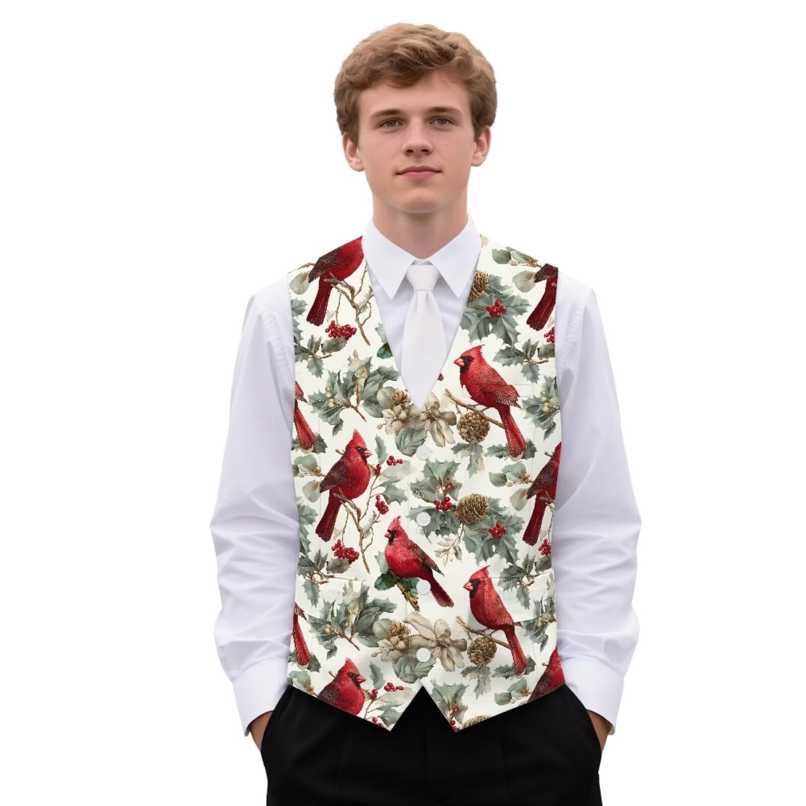 Yuyamidu Cardinal Men's Suit Vest for Wedding Prom Business Formal ...