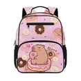 thumbnail image 1 of Yuyamidu Cartoon Capybara Preschool Backpack for Boys Girls, 13.5 Inch Kids School Bag with Padded Shoulder Straps and Multi-Pocket Design for Daycare and Kindergarten, 1 of 6