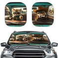 thumbnail image 1 of Yuyamidu Cat Car Sun Shade Windshield Cool Windshield Cover for Most Truck SUV Van Non Slip Auto Heatshield Visor Blocks UV Rays Foldable Auto Sunshade Set of 2, 1 of 5