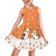 thumbnail image 1 of Yuyamidu Cat Sleeveless Summer Dress for Girls Lovely A Line Princess Dresses Cat Paw Midi Dress Outdoor Play Tour Twirly Skater Dress for Teens Kids 15-16T, Orange, 1 of 6
