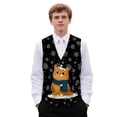 thumbnail image 1 of Yuyamidu Cat Suit Vests for Men Size 3XL Christmas Casual Formal Dress Vest Snowflake Business Slim Fit Waistcoat Vest with 3 Real Pockets for Suits Tuxedo, 1 of 7