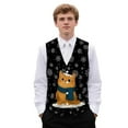 thumbnail image 1 of Yuyamidu Cat Suit Vests for Men Size XL Christmas Casual Formal Dress Vest Snowflake Business Slim Fit Waistcoat Vest with 3 Real Pockets for Suits Tuxedo, 1 of 7