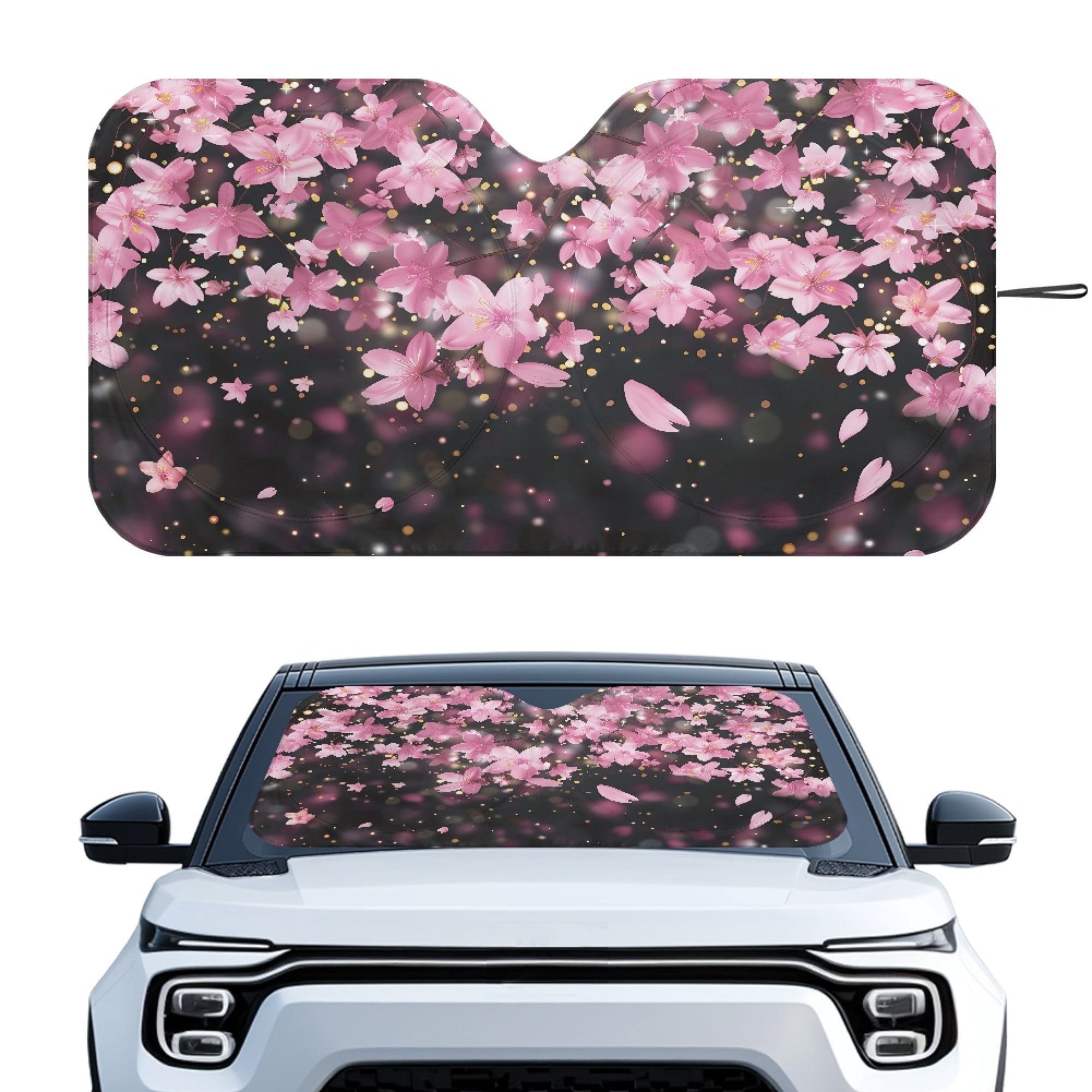 Yuyamidu Cherry Blossom Car Windshield Sun Shade Pink Flower Car