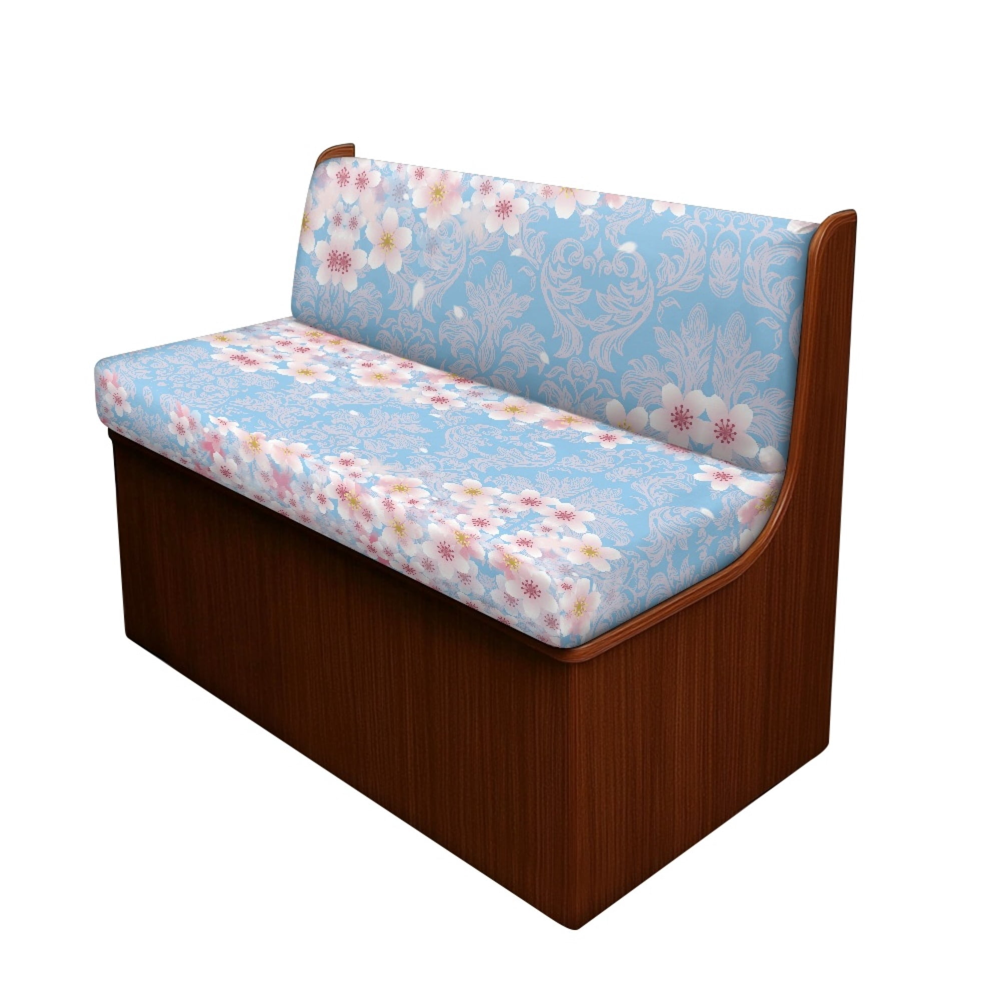 Yuyamidu Cherry Blossom RV Dinette Cushion Covers 2 PCS Stretch Camper Cushion Slipcover Include 1 Bench Cover 1 Backrest Cover Blue RV Accessories Decoration