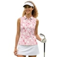 thumbnail image 1 of Yuyamidu Cherry Blossoms Womens Sleeveless Golf Shirt Size XL Breathable Golf Active Top Shirt Button Down Athletic Tank Tops Shirts Anti Wrinkle Polo Shirts for Women, 1 of 7